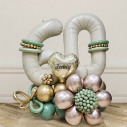 Cream Signature Flower Deluxe Balloon Centerpiece
