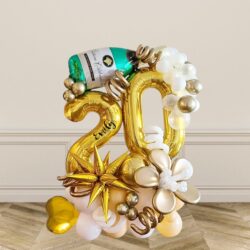 GB Green champange balloon centerpiece