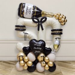 Golden Wine Digits Deluxe Balloon Centerpiece