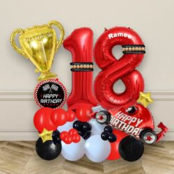 Happy Birthday Racing Car Champion Balloon Centerpiece