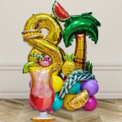 Hawaii Beach Cocktail Deluxe Balloon Centerpiece