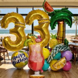Alternative view of Hawaii Beach Cocktail Signature Balloon Centerpiece