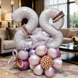 Alternative view of Lilac Signature Flower Balloon Balloon Centerpiece