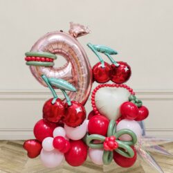Mon Cherry Birthday Deluxe Balloon Centerpiece