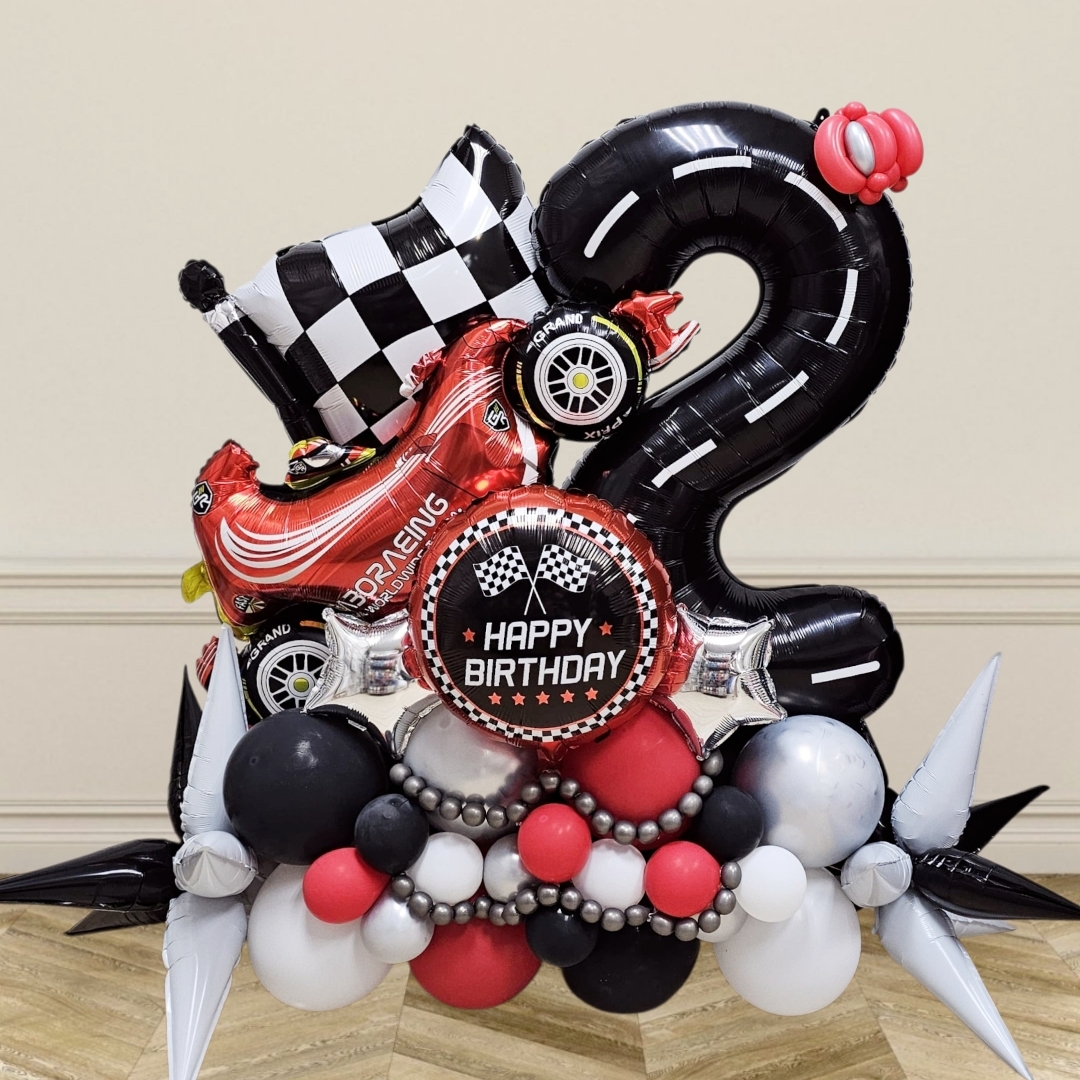 2 Fast 2 Furious F1 Car Birthday Deluxe Balloon Centerpiece