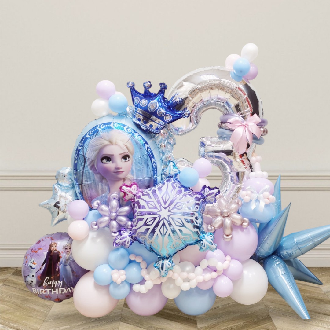 Frozen Elsa Cake Grand Balloon Centerpiece