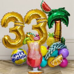 Hawaii Beach Cocktail Deluxe Balloon Centerpiece