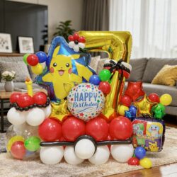 Alternative view of Pokemon Pikachu Cake Signature Balloon Centerpiece