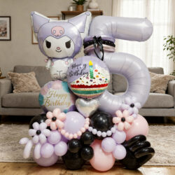 Alternative view of Sanrio Kuromi Happy Birthday Signature Balloon Centerpiece