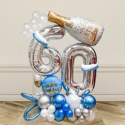 Lets Celebrate White Wine Balloon Centerpiece