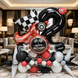 Alternative view of 2 Fast 2 Furious F1 Car Birthday Signature Balloon Centerpiece