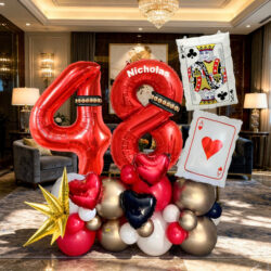 Alternative view of King of My Hearts Casino Signature Balloon Centerpiece