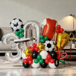 Alternative view of Soccer Champion Birthday Signature Balloon Centerpiece