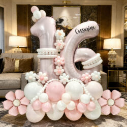 Alternative view of Sweet Sixteen Daisies Signature Balloon Centerpiece