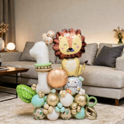 Alternative view of Wild Safari Lion King Signature Balloon Centerpiece